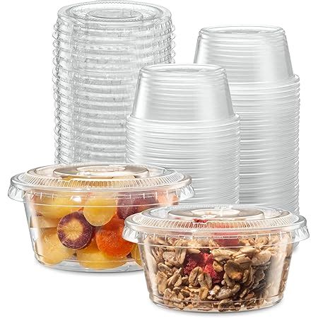 Amazon Plastimade Clear Disposable Plastic Portion Cups With Lids