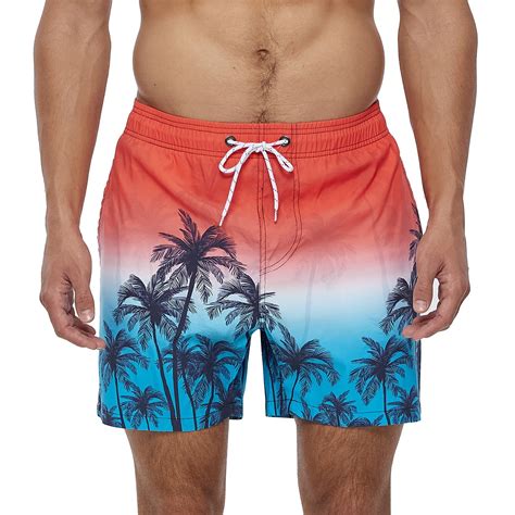 Mifelio Board Shorts Men Summer Men Beach Shorts Printed Patterns Mens