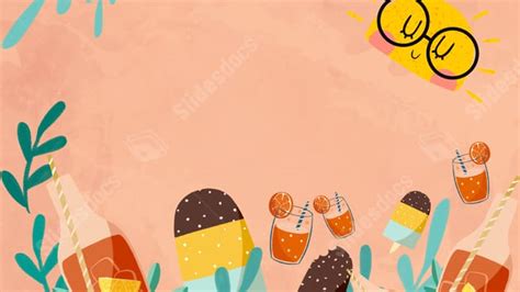 Summer Cartoon Nature Watercolor Orange Water Powerpoint Background For Free Download Slidesdocs