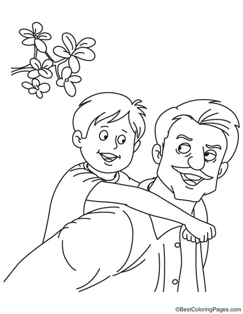 Tiny House Father Son Coloring Page