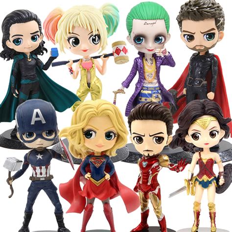 Qposket Vingadores Thor Loki Harley Quinn Black Widow Figura Mulher