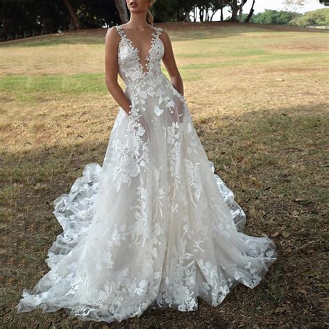 Vestido De Novia Sin Mangas Con Apliques Para Mujer Maxivestido De