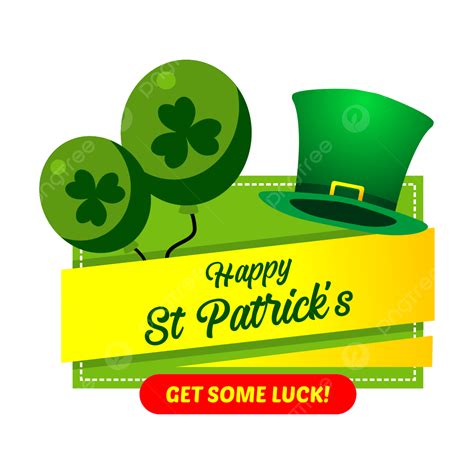 Happy St Patrick Day With Green Hat And Cloverleaf On Ballons Vector Illustration Patrick Day