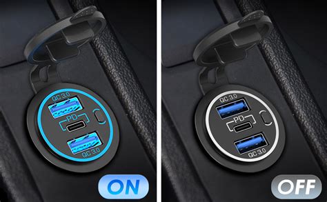 Amazon Newest 12V USB Outlet Ouffun 66W 12V USB C Car Charger