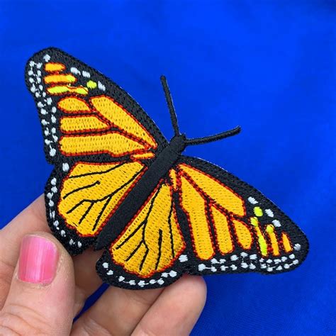 Monarch Butterfly Patch Iron On Embroidered Applique Etsy