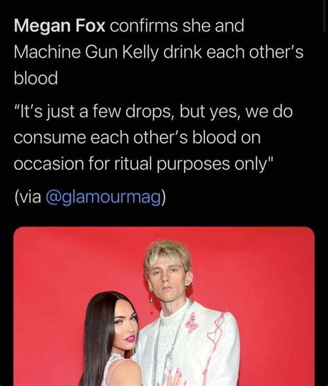 Megan Fox Confirms She And Machine Gun Kelly Drink Each Other S Blood