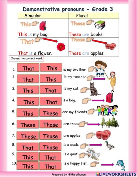 Demonstratives Online Activity For You Can Do The Exercises Online