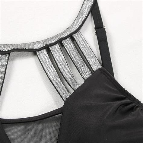 Rinabe Deep V Neck Swimsuit High Belt Bikini Banda Vicedeal
