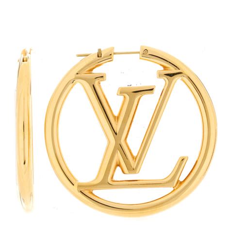 Louis Vuitton Louise Hoop Earrings Gold Fashionphile