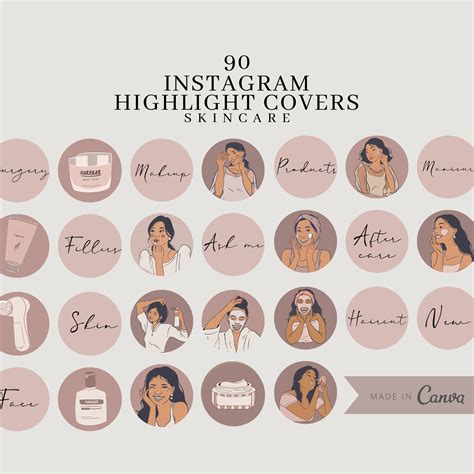 Esthetician Instagram Highlight Icons Editable Template Etsy