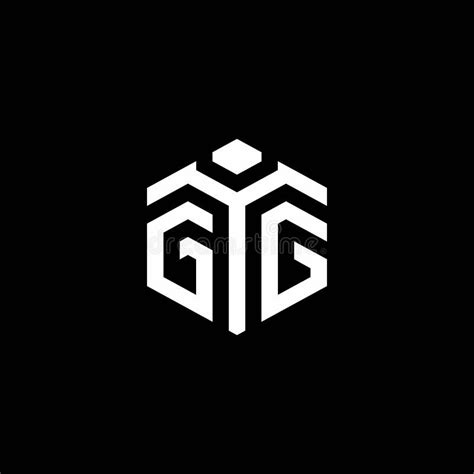 Gg Monogram Logo With Abstract Hexagon Style Design Template Stock