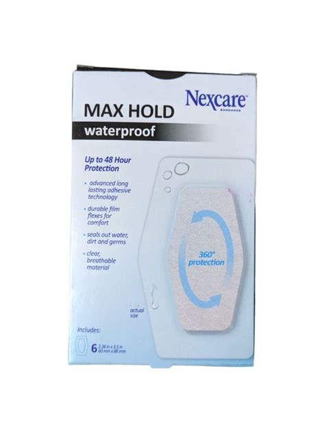 Nexcare Max Hold Waterproof Bandages Stays On For 48 Hours Flexible