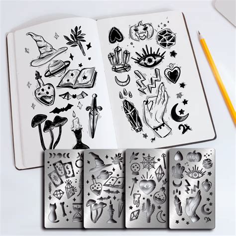 Buy Fingerinspire Pcs Magic Theme Metal Stencils Template Stainless