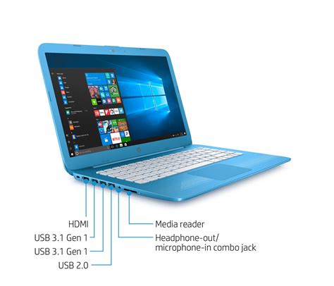 Hp Stream Ax Na Inch Hd Laptop Aqua Blue Intel Celeron