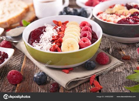 Healthy Breakfast Fruits Stock Photo by ©studioM 245832080