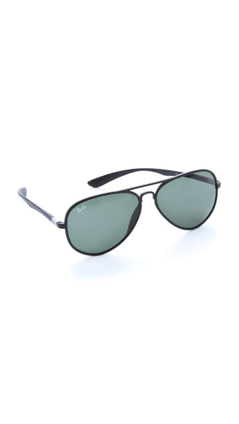 Ray-ban Matte Aviator Sunglasses in Black | Lyst