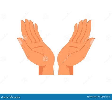 Hand Gesture of Holding with Two Arms Stock Vector - Illustration of ...