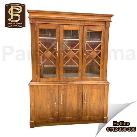 5′ C Teak Display Cabinet Pamunugama Stores