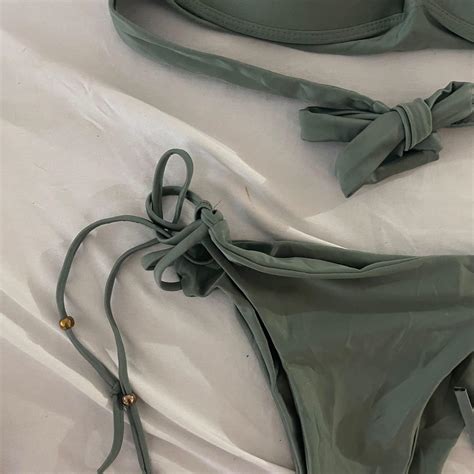 Olive Green Two Piece Bikini Women S Fashion Swimwear Bikinis Swimsuits On Carousell