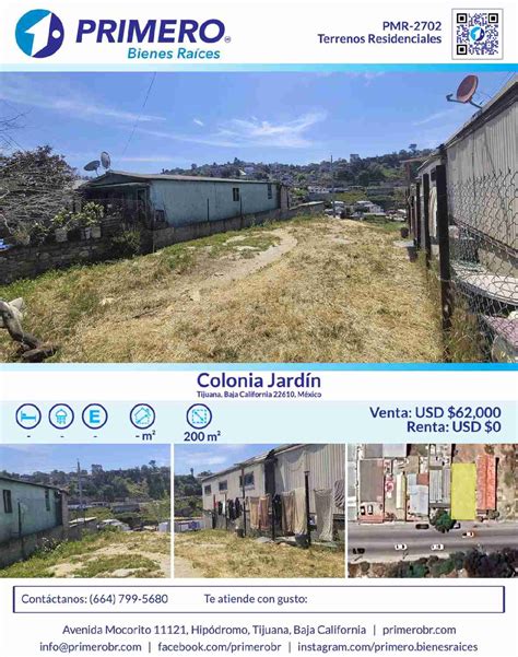 Venta Lote De Terreno En Ciudad Jard N Tijuana Tijuana Pmr