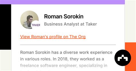 Roman Sorokin - Business Analyst at Taker | The Org