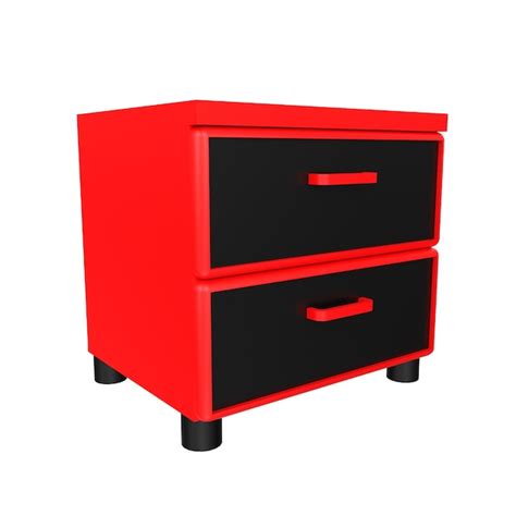 Premium Photo A Red And Black Dresser With Two Drawers In The Middle