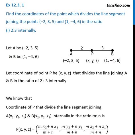 Question Class Find Coordinates Of Point Which Divides Line