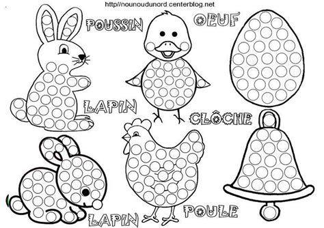 Coloriage Paques Gommettes