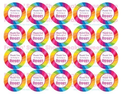 Candy Land Thank You Tags Pdf File