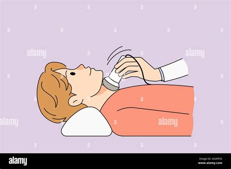 Male Patient Have Thyroid Ultrasound Examination Stock Photo Alamy