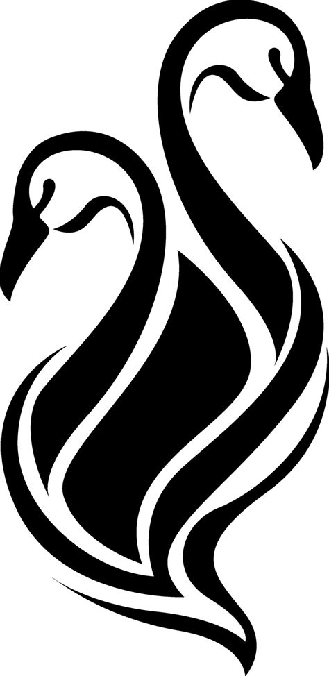 Black swan tattoo, tattoo illustration, vector on a white background ...