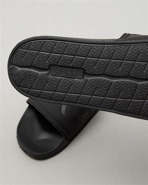 Shop Roxy Slippy Slide Sandals In Black Fast Shipping Easy Returns