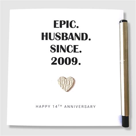 14th Wedding Anniversary Card Ivory Anniversary Epic Wife Etsy