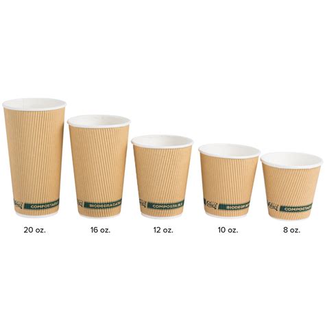 EcoChoice Oz Sleeveless Kraft Compostable And Biodegradable Paper Hot Cup Pack