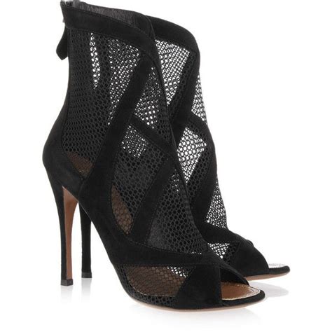 Ala A Suede Mesh Peep Toe Boots Clipped By Modesty Fashions Peep