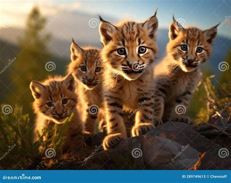 A group of lynxes stock image. Image of cute, nature - 289749613