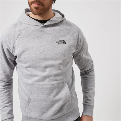 The North Face Mens Raglan Red Box Hoodie Tnf Light Grey Heather