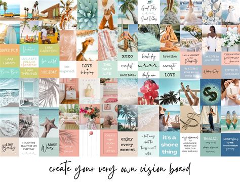 Vision Board Printable Beach Inspired Kit With Photos Etsy