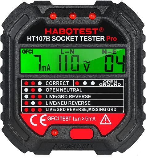 Eryue Socket Tester Gfci Outlet Tester With Voltage Display V