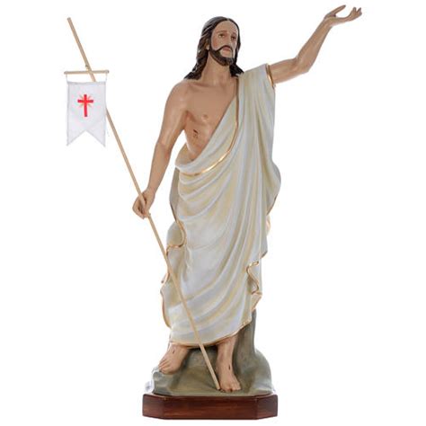 Satue Of Resurrected Jesus In Painted Fibreglass 130 Cm For External
