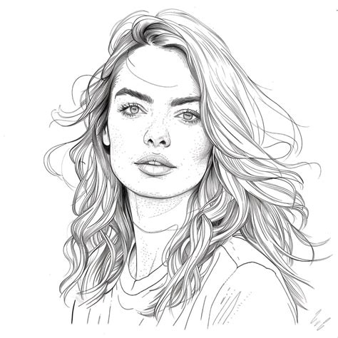 Dibujo De Emma Stone Retrato Para Colorear