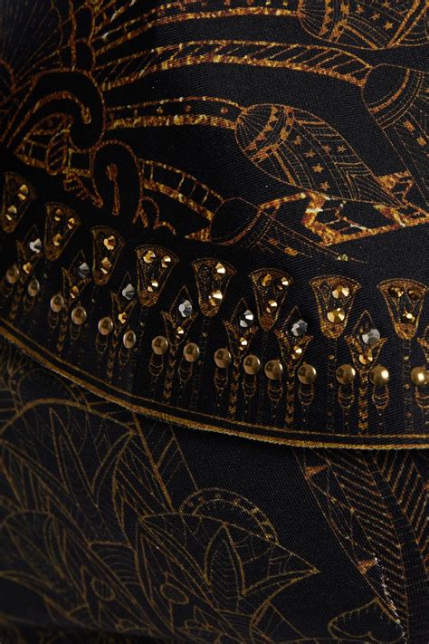 CAMILLA Cold Shoulder Crystal Embellished Printed Bikini Top THE OUTNET