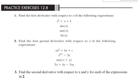 Solved Practice Exercises 12 8 1 Find The First Derivative