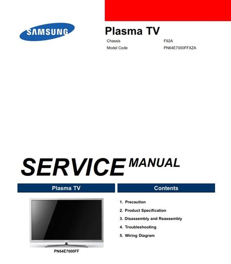 Samsung Pn64e7000 Pn64e7000ff Tv Service Manual Serviceandrepair