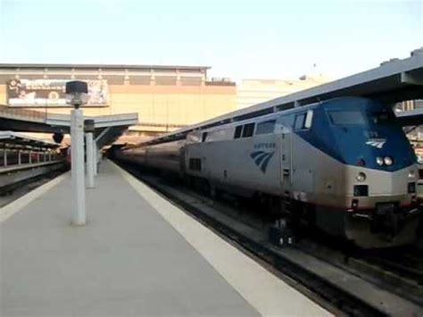 Amtrak Downeaster Train departs North Station, Boston - YouTube