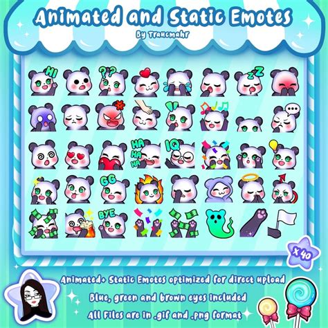 Animated Static Panda Emotes Mega Bundle For Twitch And Etsy