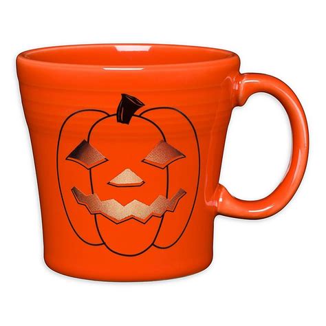 Fiesta Halloween Glowing Pumpkin Tapered Mug In Orange Poppy In