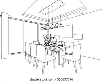 Dining Room Drawing Royalty-Free Images, Stock Photos & Pictures ...