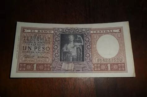 Billete Argentino Un Peso Moneda Nacional Serie D En Venta En