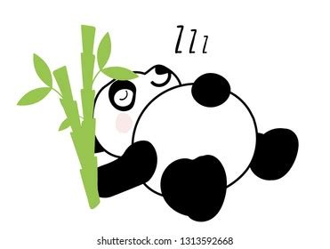 Panda Bear Sleeping Vector Illustration Stock Vector Royalty Free